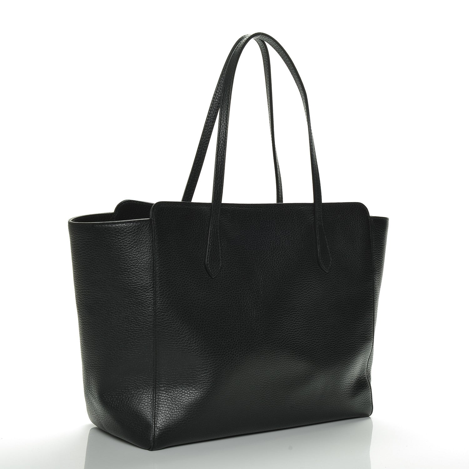 Gucci Pebbled Calfskin Medium Swing Tote Black 3 of 6