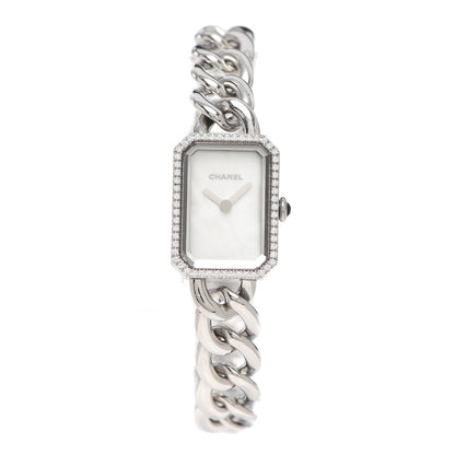 Chanel Stainless Steel Diamond Bezel Mother of Pearl 16mm Chain Premiere Quartz Watch 1 of 5
