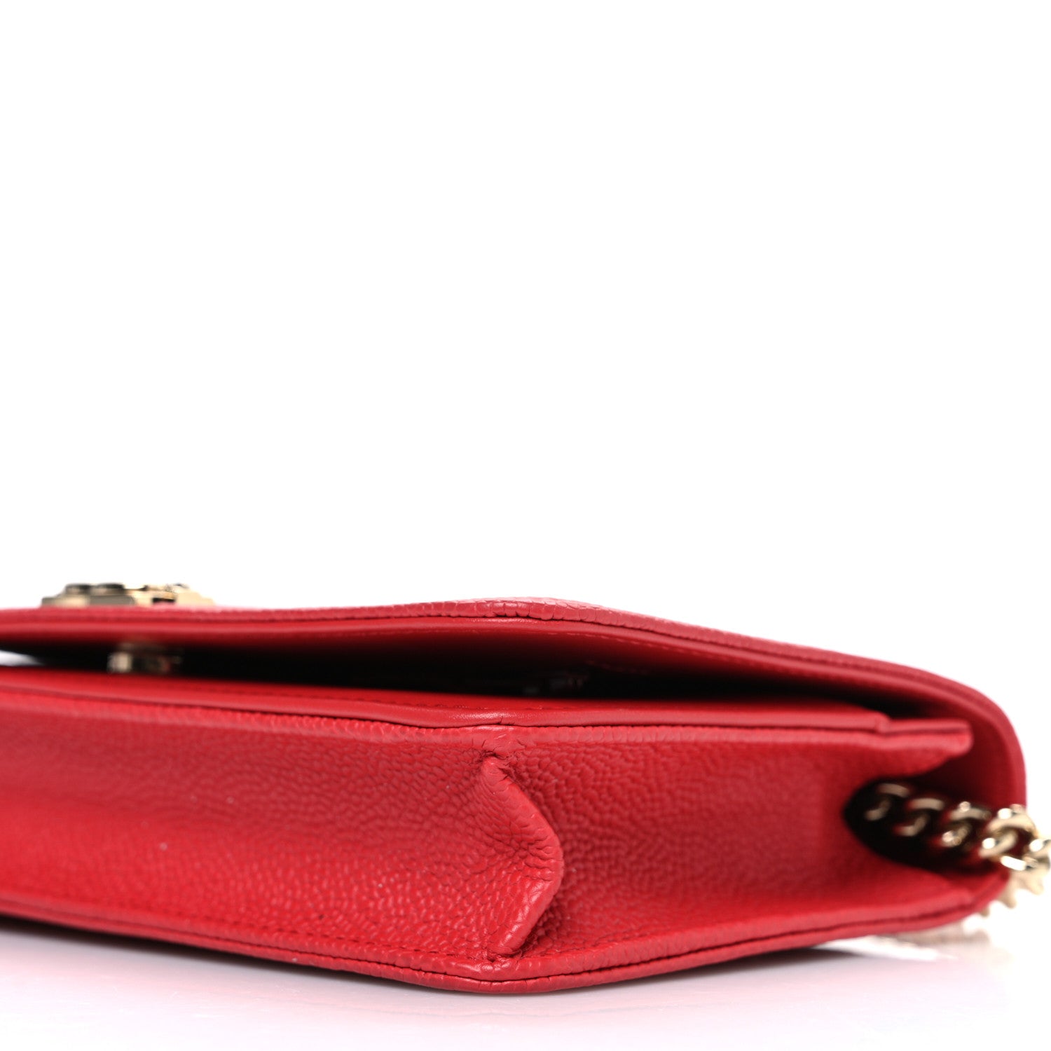 Chanel Caviar Quilted Boy Wallet On Chain WOC Red 11 of 14