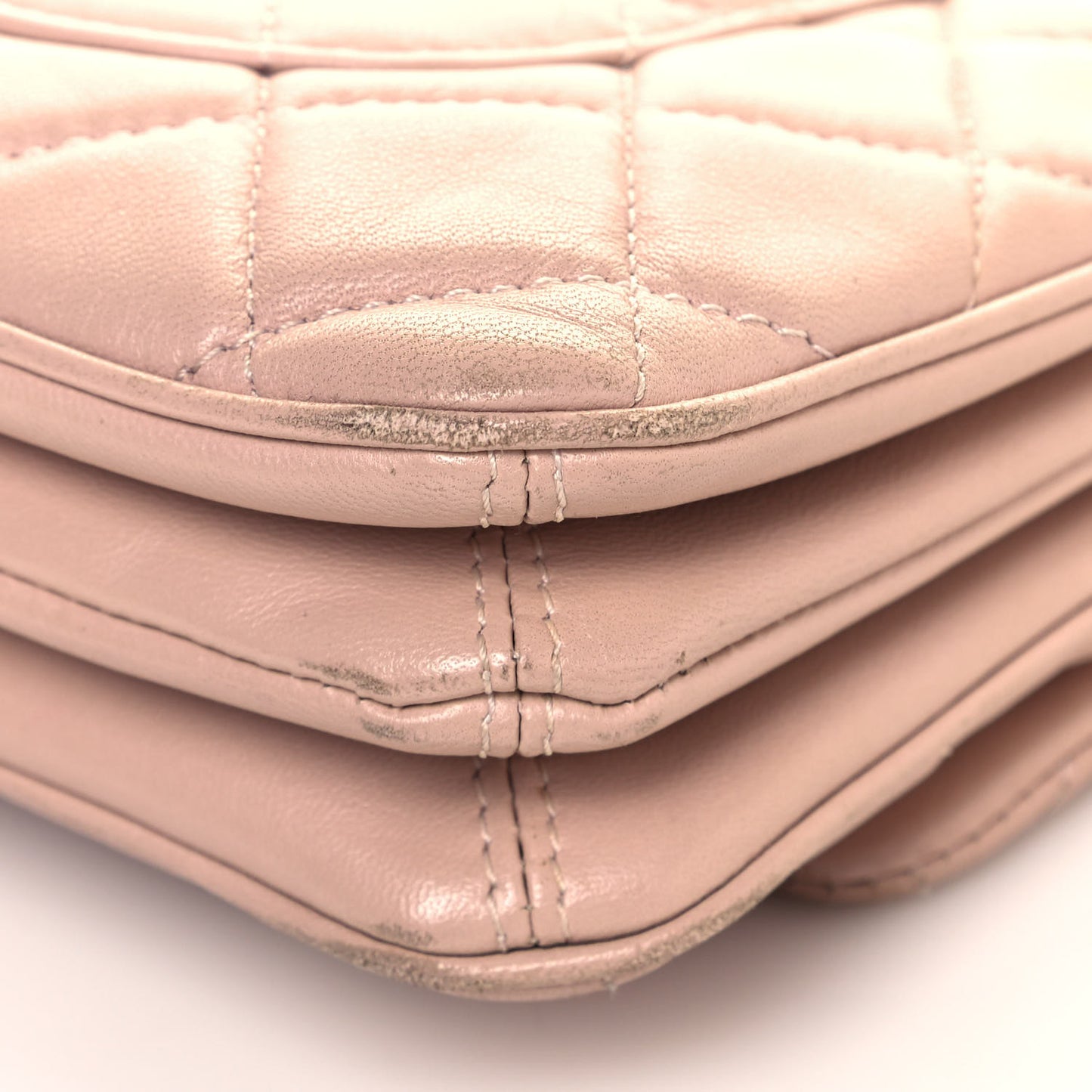 Lambskin Quilted 3 Jumbo Flap Light Pink