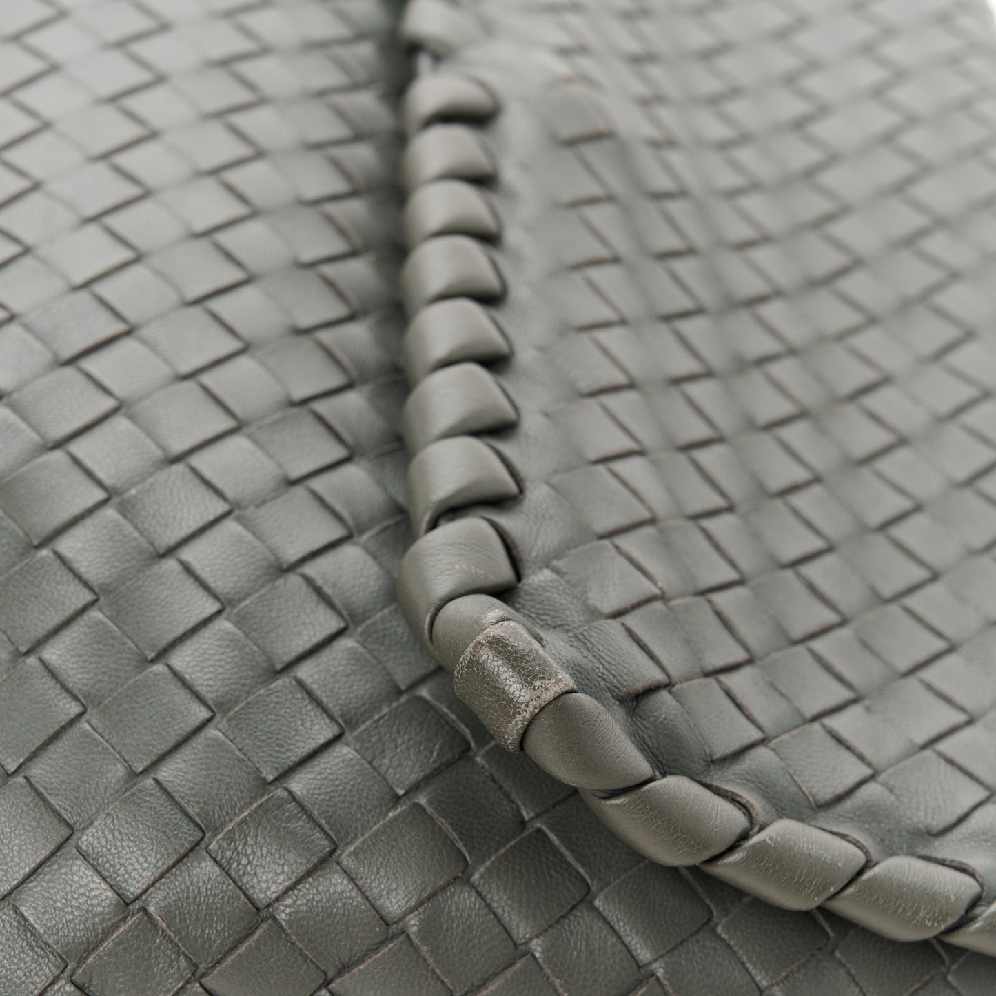 Nappa Intrecciato Olimpia Shoulder Bag Steel