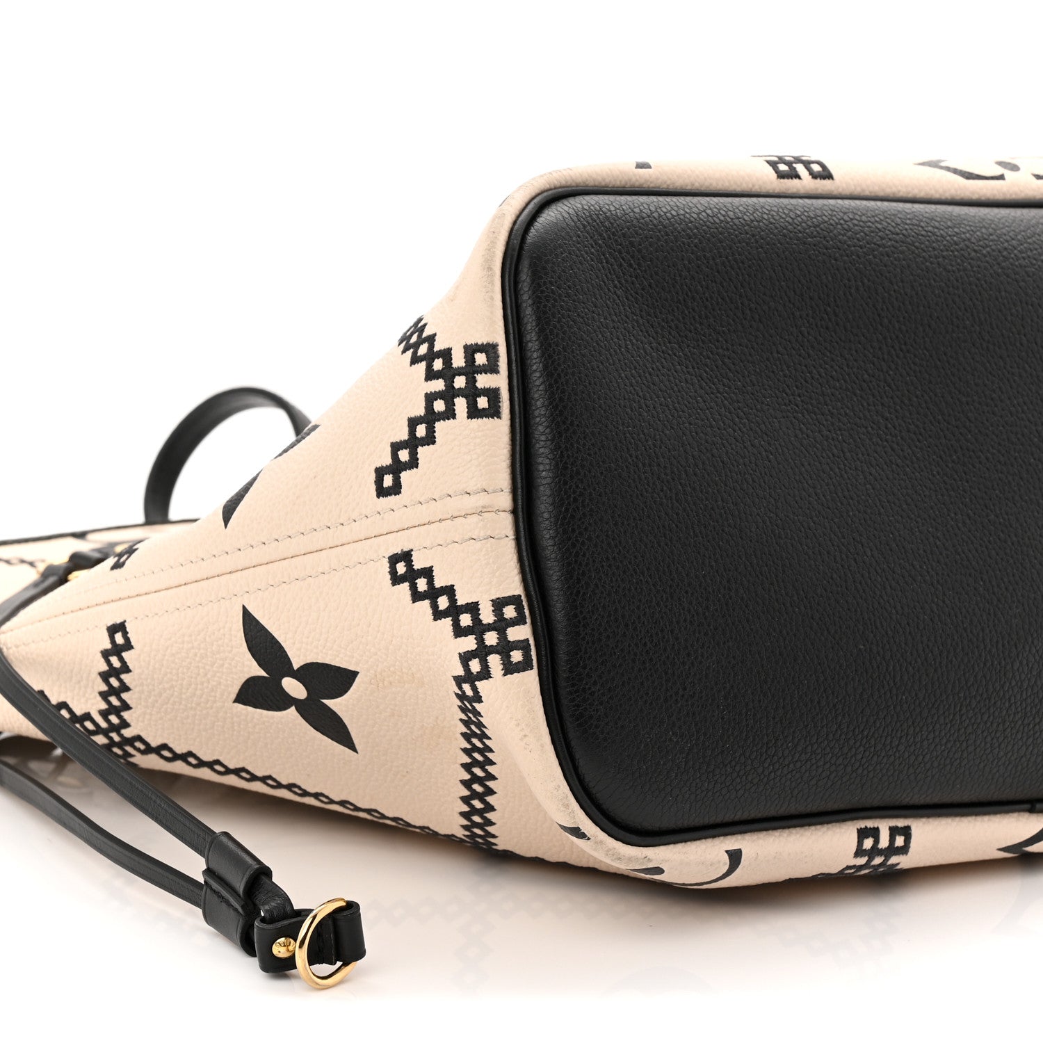 Louis Vuitton Empreinte Monogram Giant Broderies Neverfull MM Cream Black 8 of 12