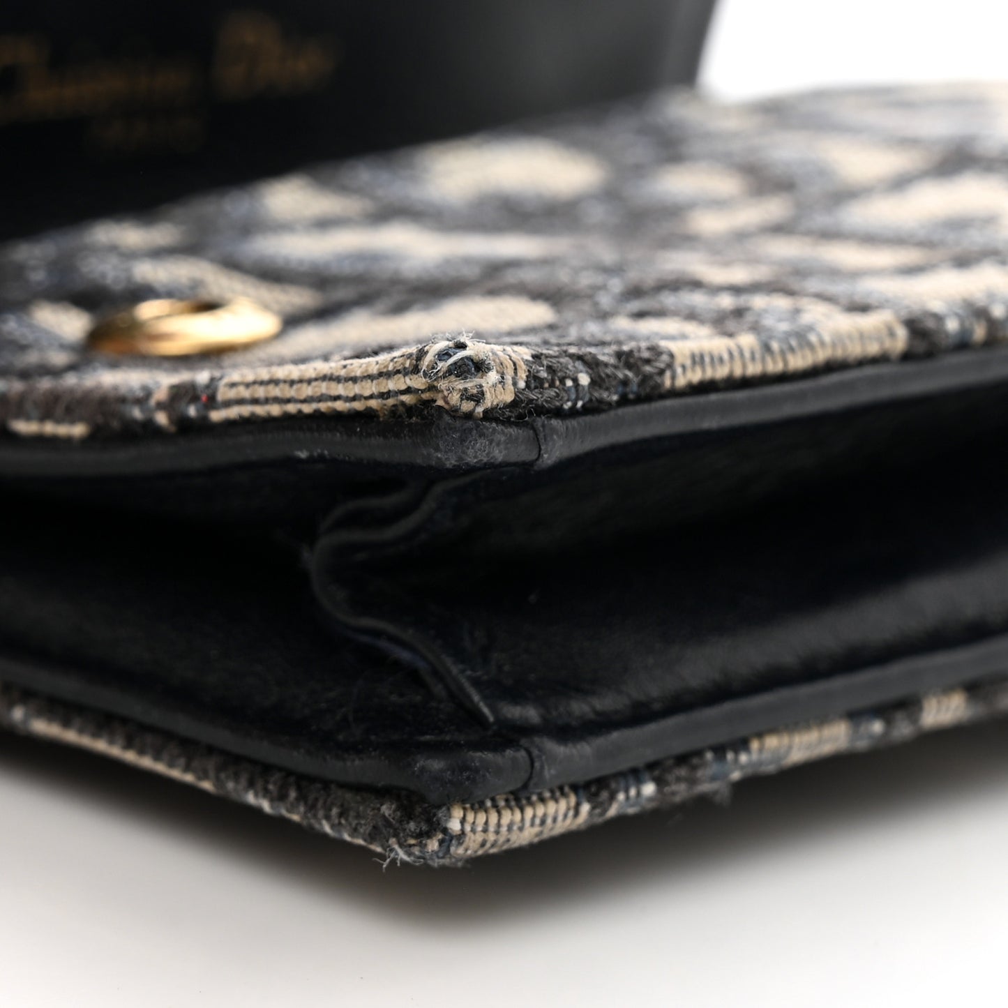 Oblique Saddle Card Holder Blue