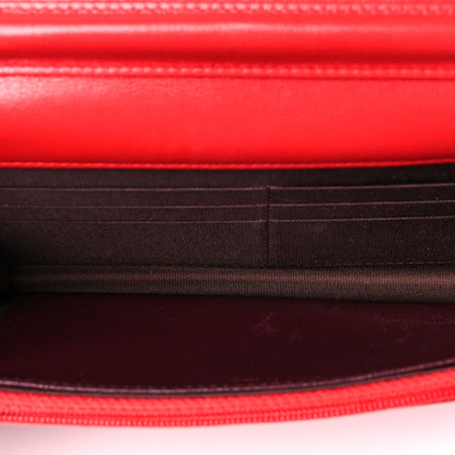 Chanel Sheepskin Quilted Mademoiselle Vintage Wallet On Chain WOC Red 5 of 10