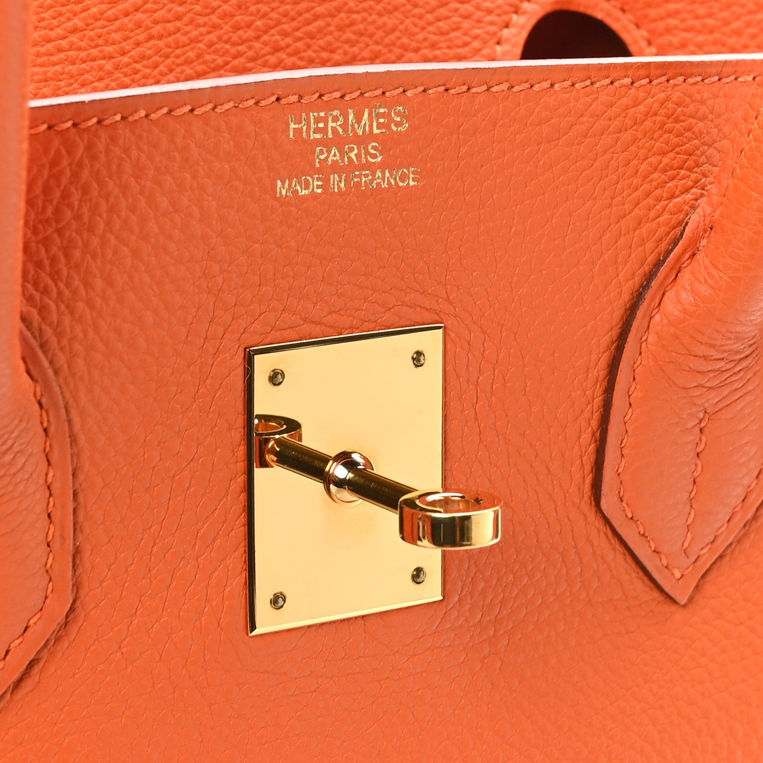 Hermes Taurillon Clemence Birkin 35 Orange 6 of 10
