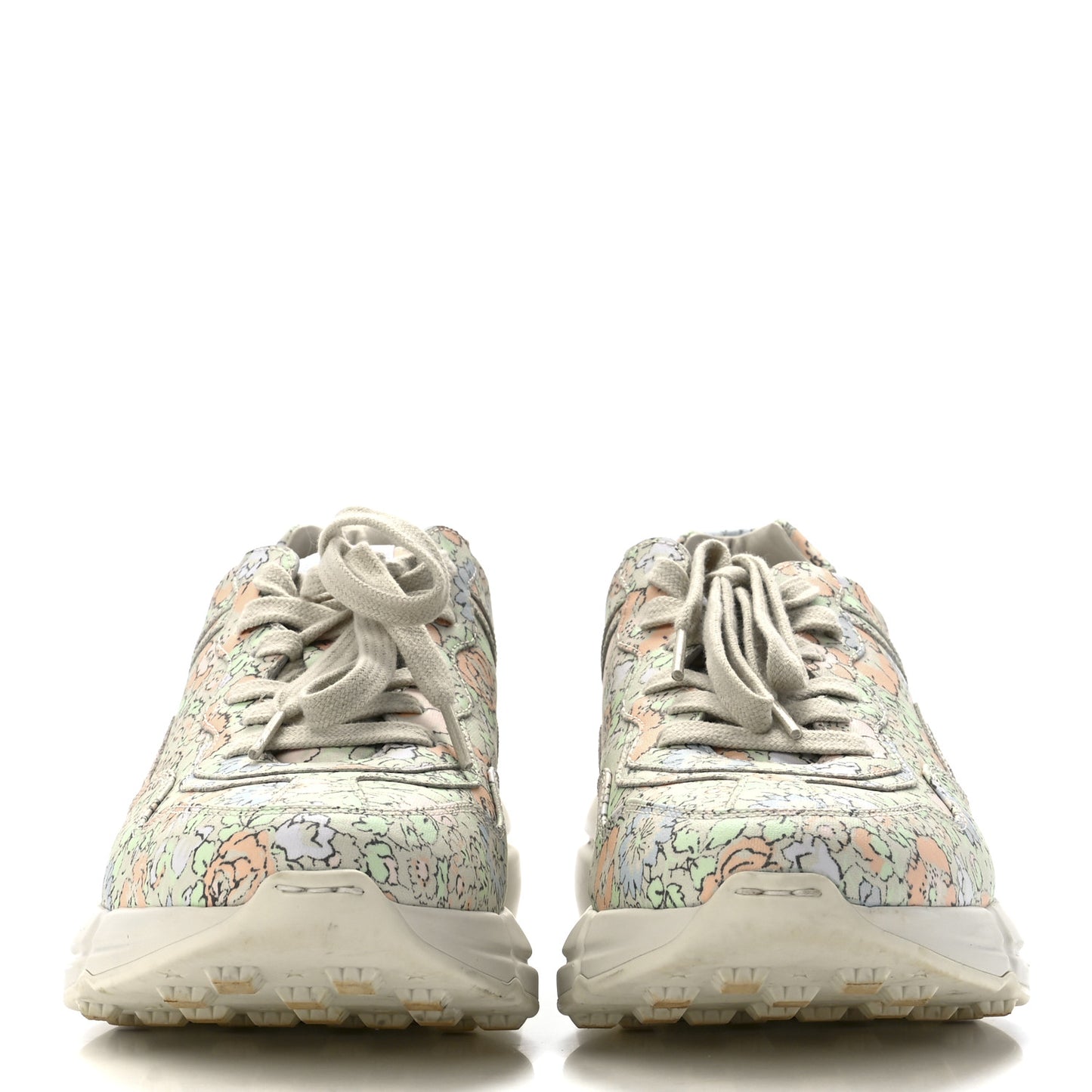 X LIBERTY OF LONDON Calfskin Infinity Tracy Womens Rhyton Sneakers 39.5 Mint Peach