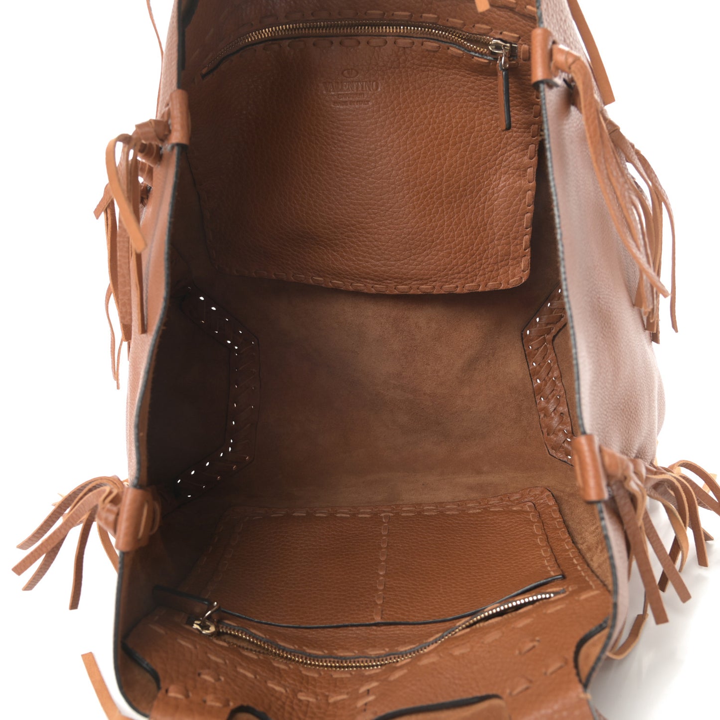 Grained Calfskin C-Rockee Fringe Tote Light Cuir