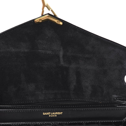 Saint Laurent Patent Turtle Embossed Monogram Cassandra Clasp Bag Black 9 of 13