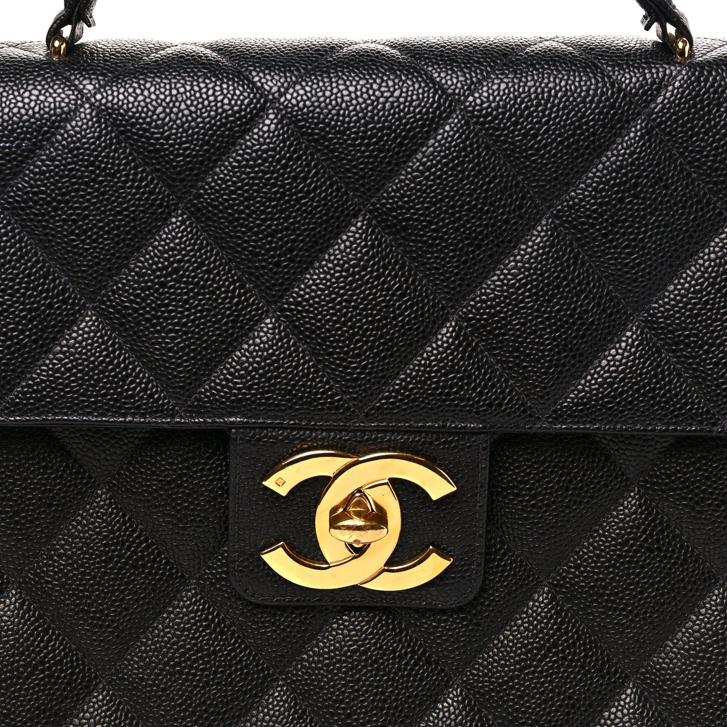 Caviar Quilted Briefcase Laptop Bag Black