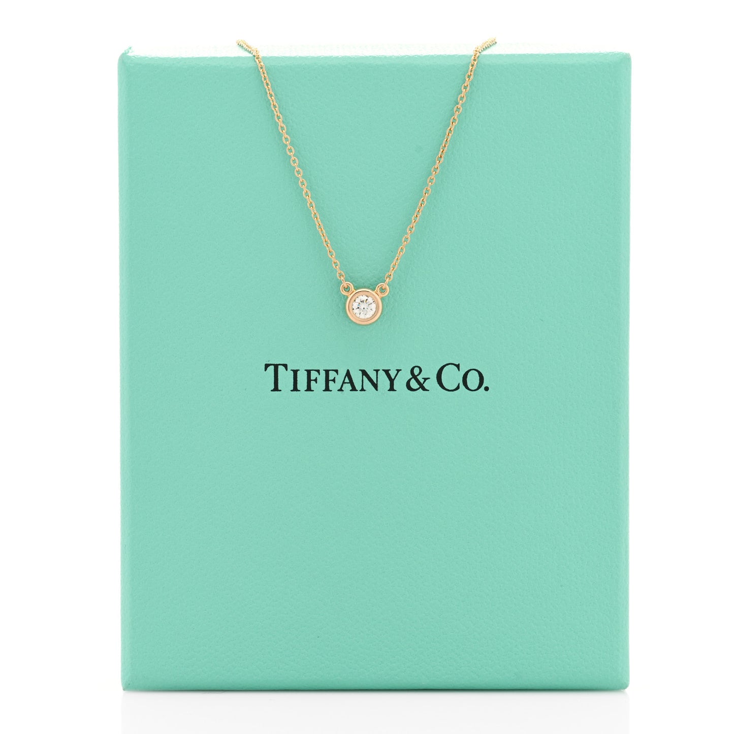 18K Rose Gold Diamond .17ct Elsa Peretti Diamonds by the Yard Pendant Necklace