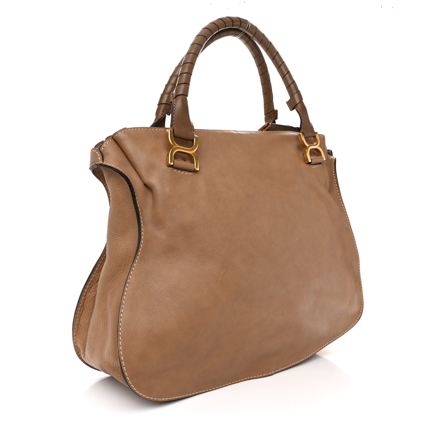 Calfskin Large Marcie Satchel Nut Nut