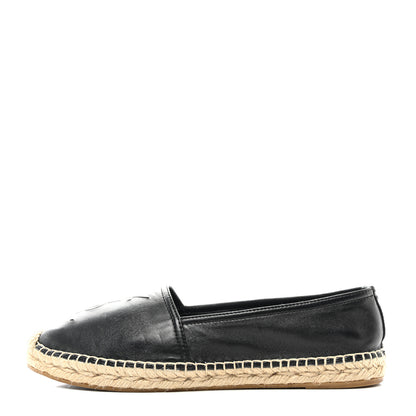 Saint Laurent Lambskin Monogram Espadrilles 40.5 Black 1 of 10