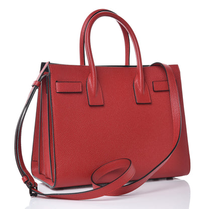 Saint Laurent Grained Calfskin Baby Sac De Jour Red 3 of 10