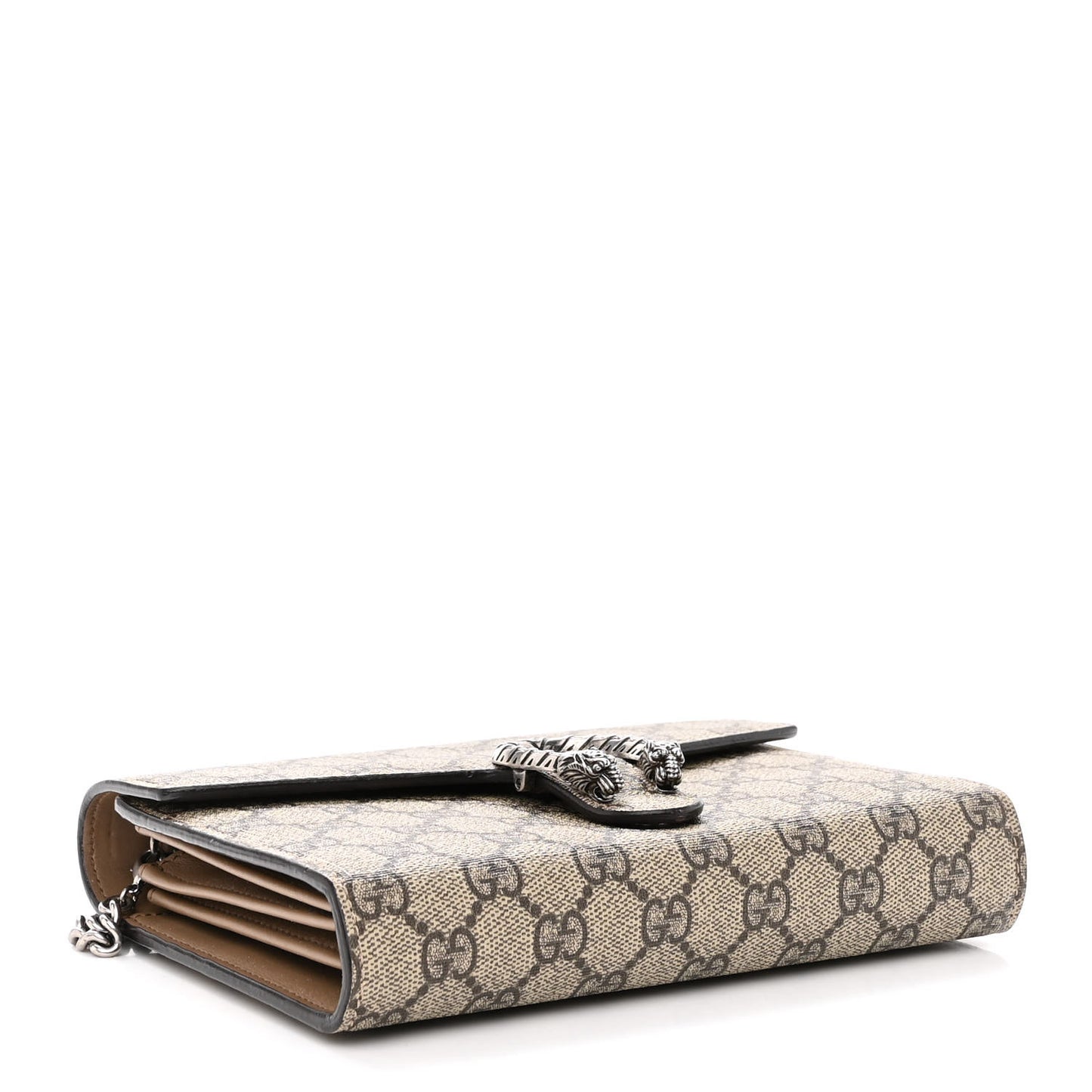GG Supreme Monogram Mini Dionysus Chain Wallet Beige Taupe