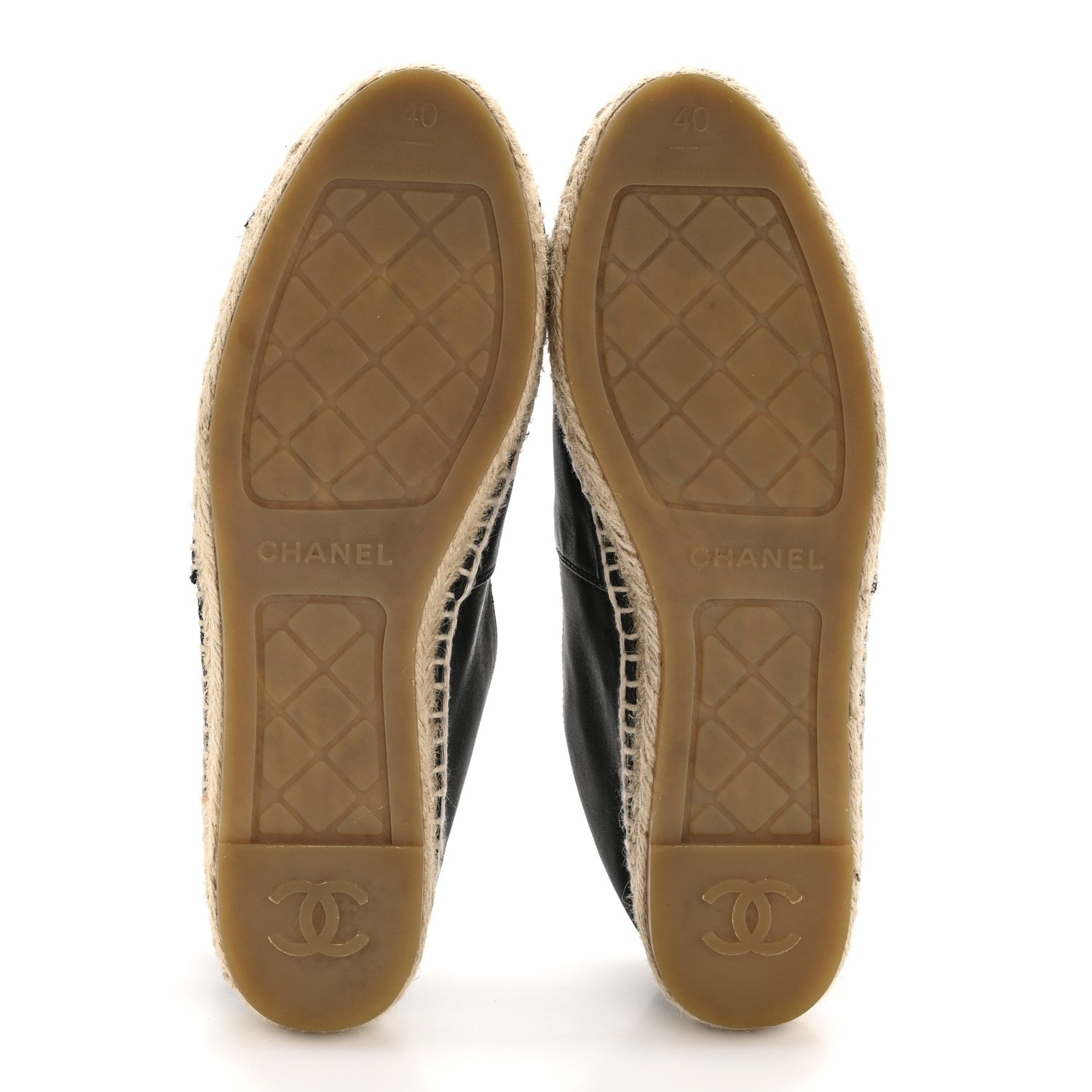 Chanel Lambskin CC Espadrilles 40 Black 6 of 9