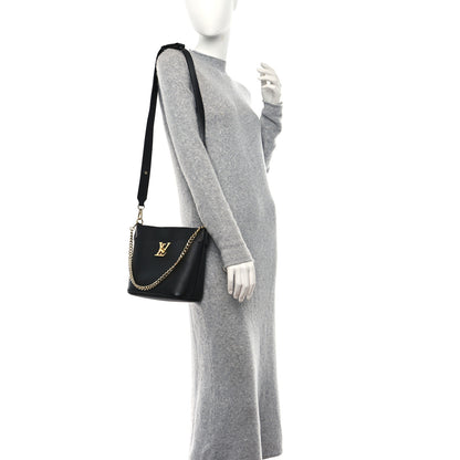 Louis Vuitton Calfskin Lock and Walk Bucket Black 2 of 11