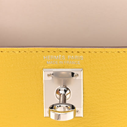 Hermes Chevre Mysore Verso Mini Kelly Sellier 20 Jaune De Naples Nata 6 of 11