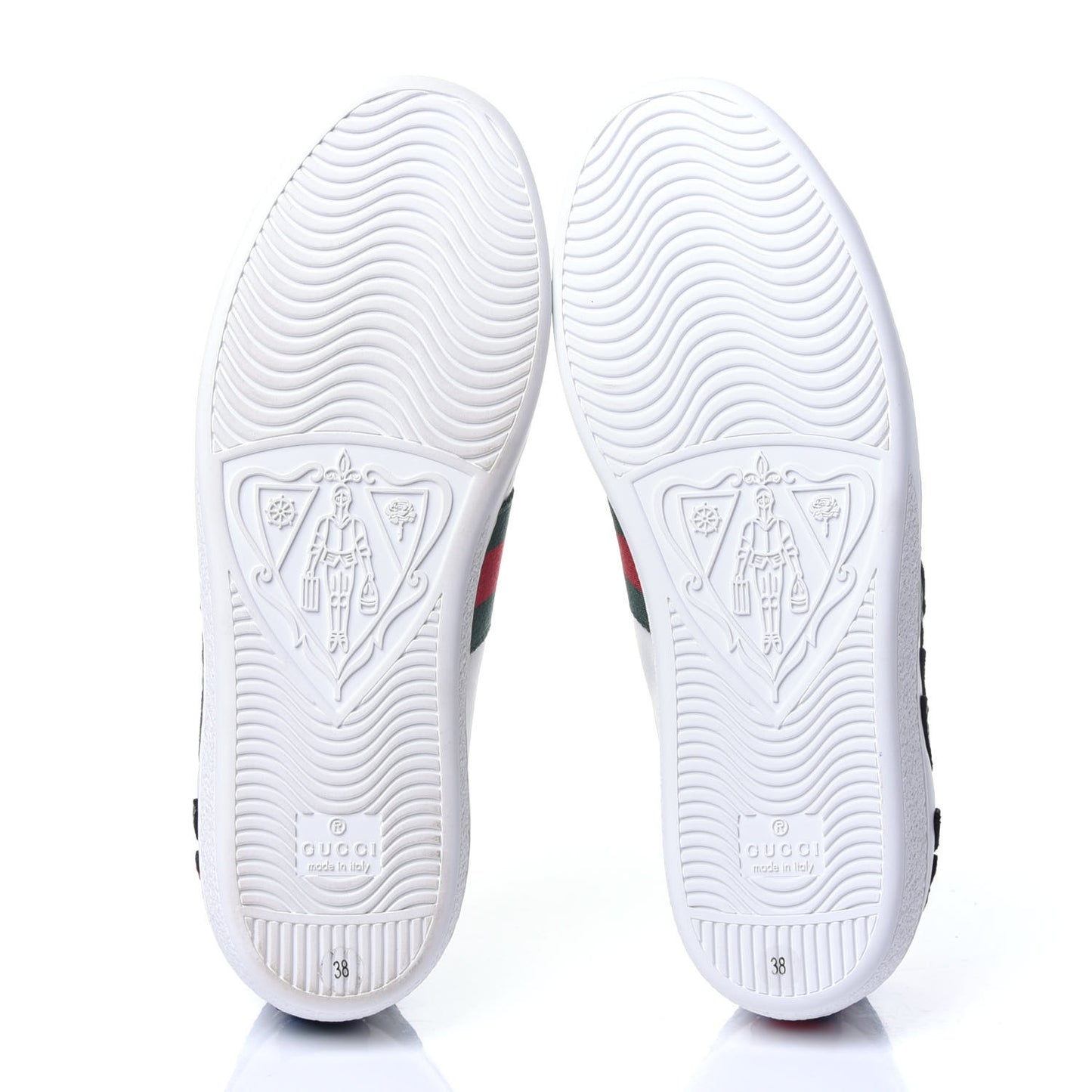 Calfskin Web Floral Embroidered Ace Sneakers 38 White