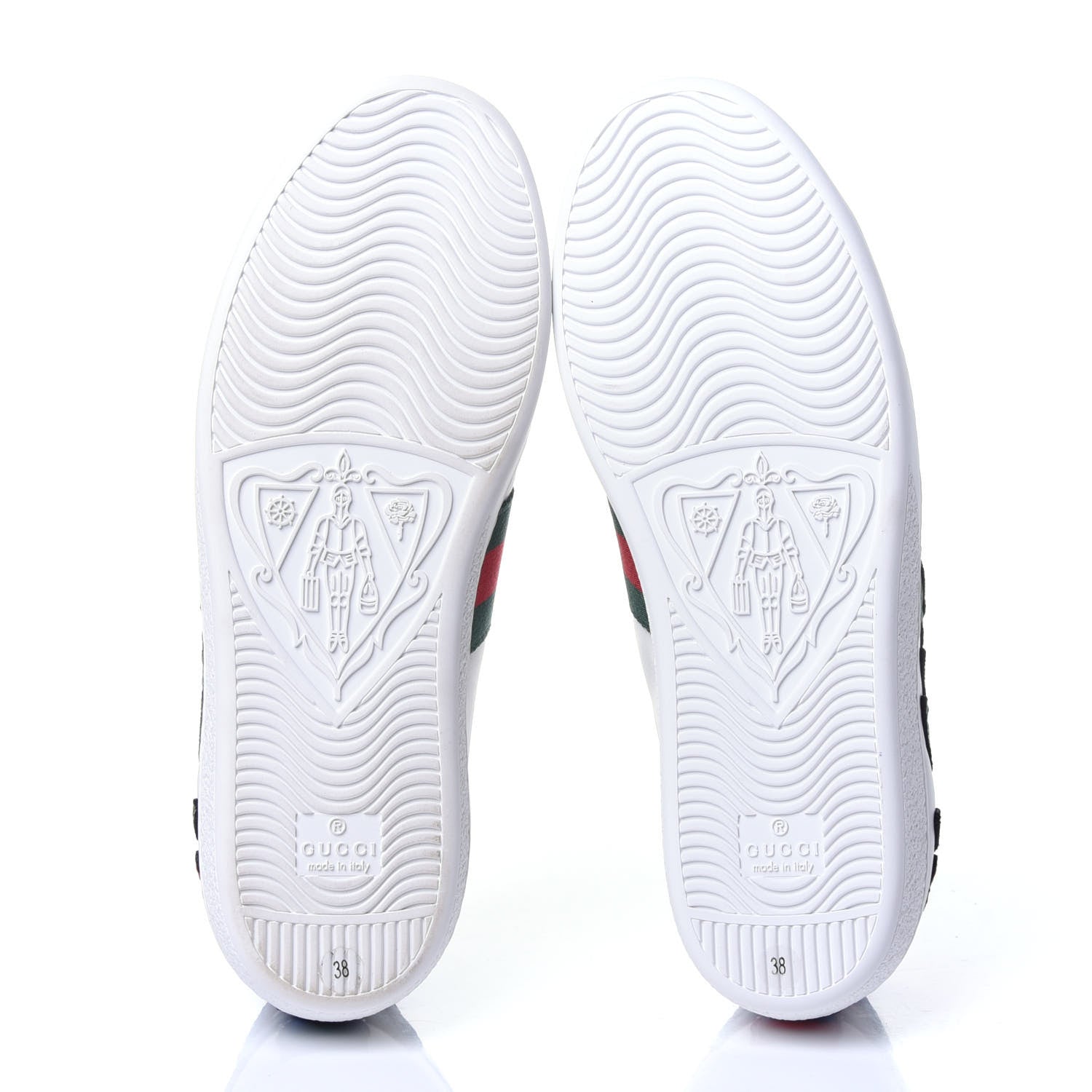 Gucci Calfskin Web Floral Embroidered Ace Sneakers 38 White 7 of 12