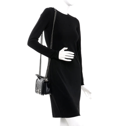Chanel Goatskin Quilted Small Boy Top Handle Flap Black 2 of 11