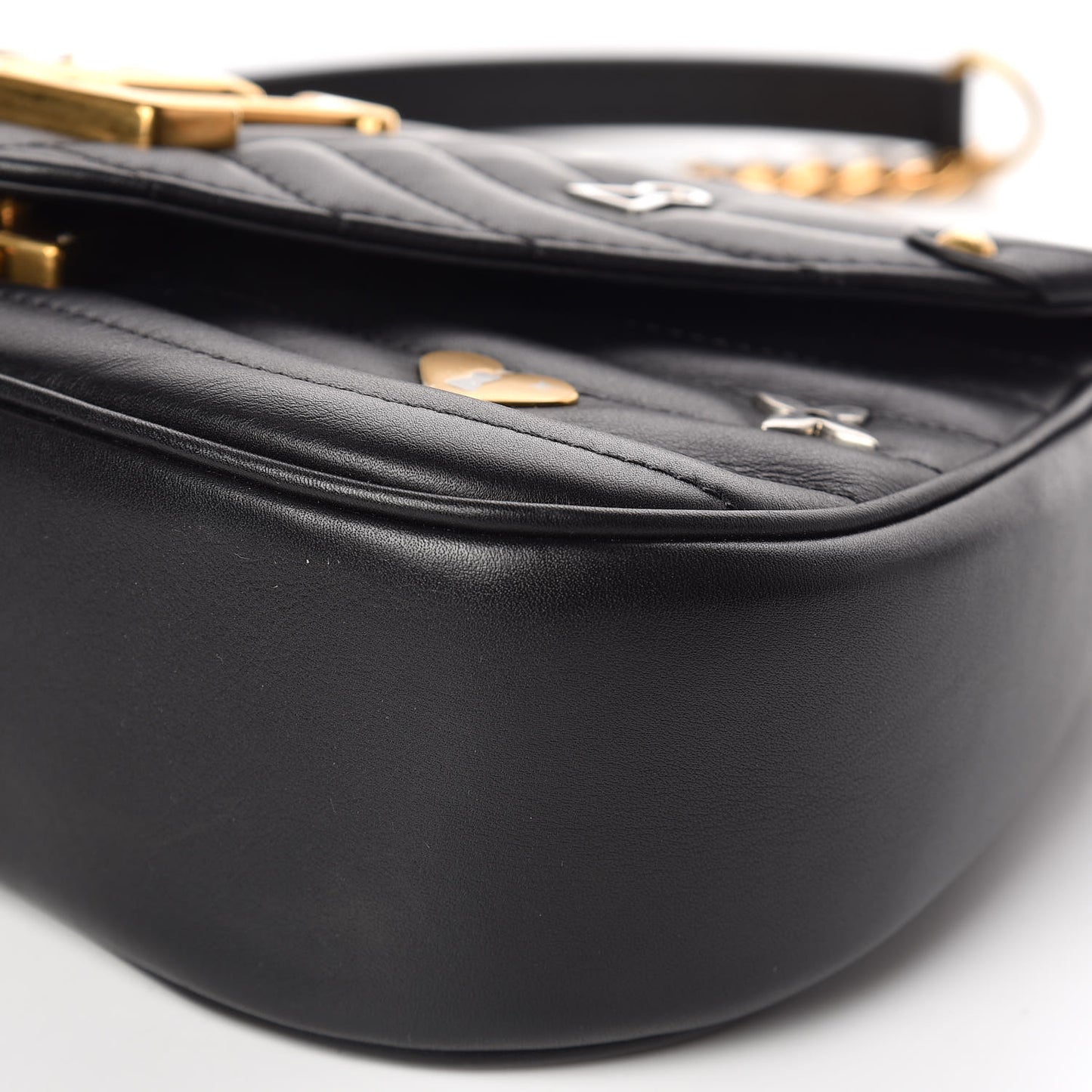 Calfskin Love Lock New Wave Chain MM Black
