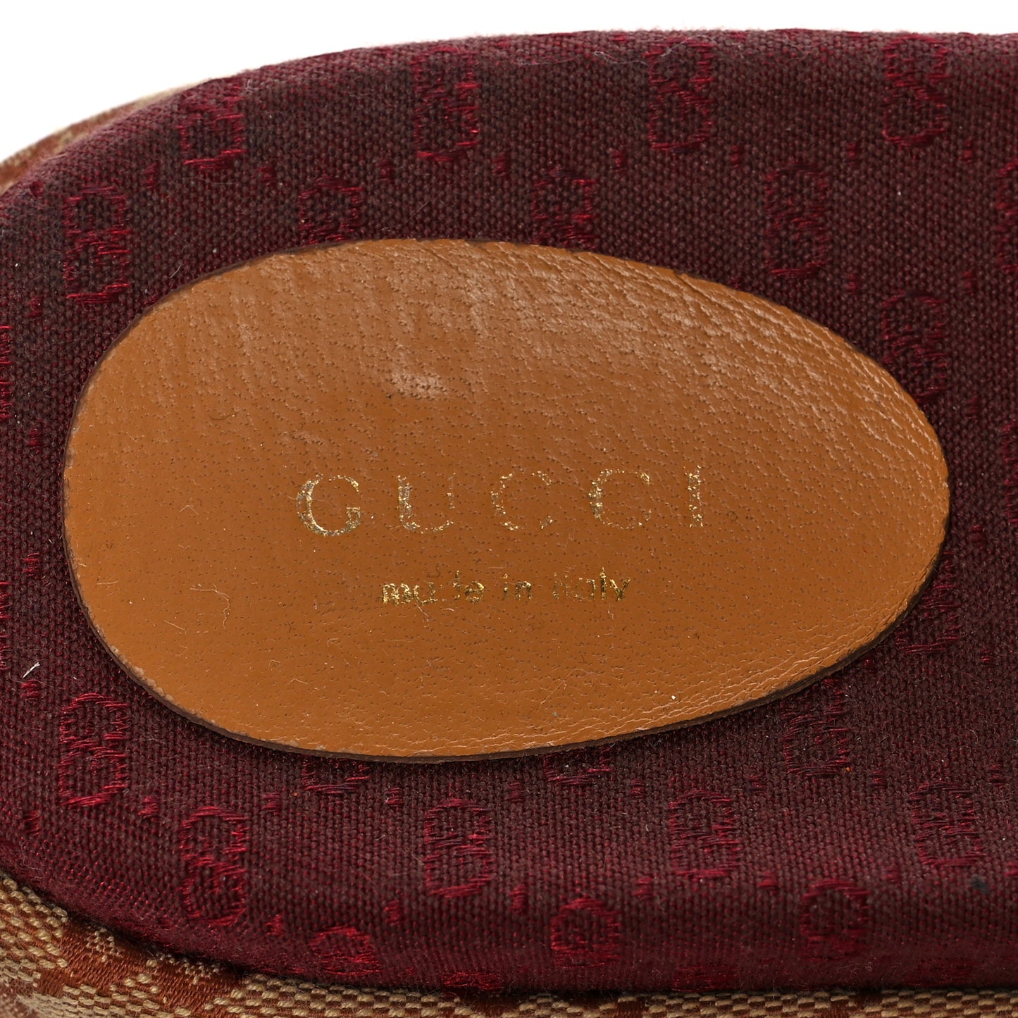 Canvas GG Monogram Angelina Platform Slide Sandals 38 Beige Ruggine