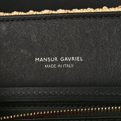Mansur Gavriel Raffia Calfskin Lady Bag Natural Black 6 of 8