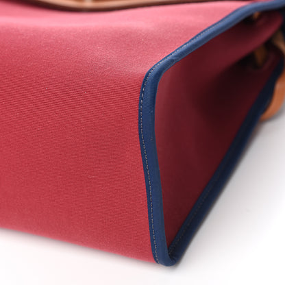 Hermes Vache Hunter Toile Herbag Zip 31 PM Rubis Bleu De Malte 7 of 10