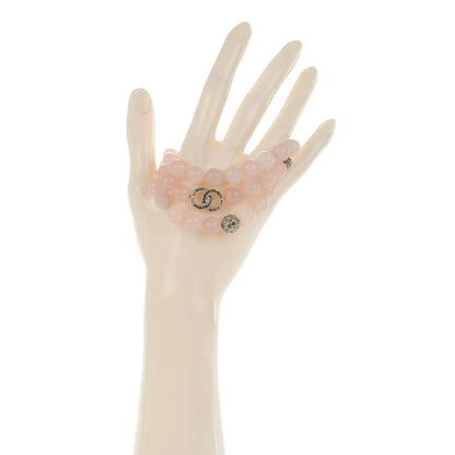 Chanel Beaded Crystal Multistrand CC Bracelet Pink 2 of 6
