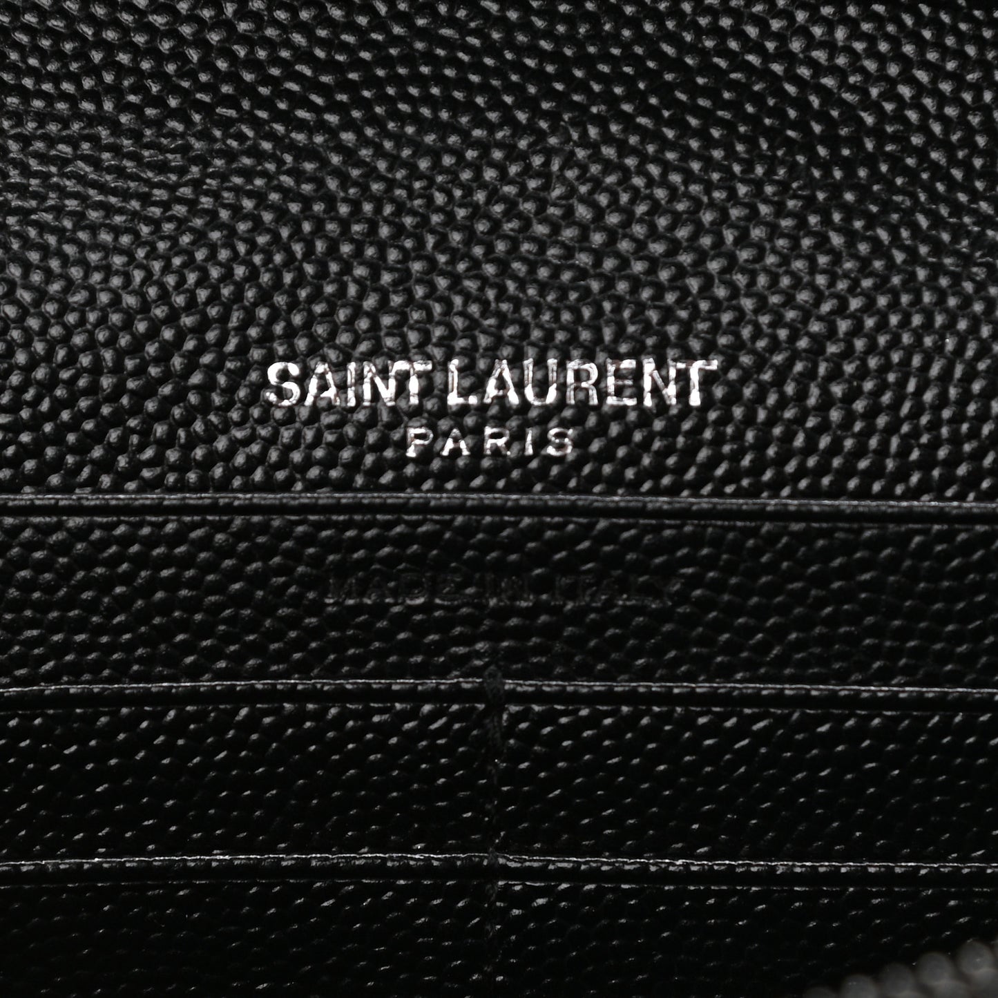 Grain De Poudre Matelasse Chevron Monogram Chain Wallet Black