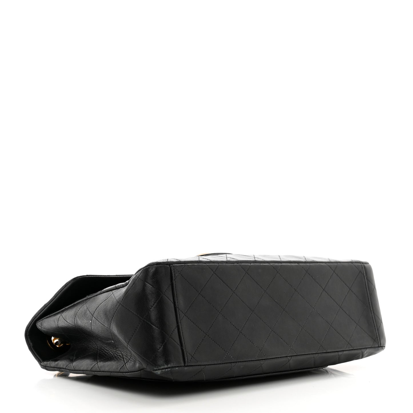 Lambskin Quilted XL Jumbo Single Flap Black