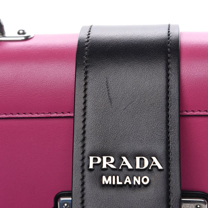 Prada City Calf Saffiano Studded Cahier Bag Fuxia Black 10 of 10