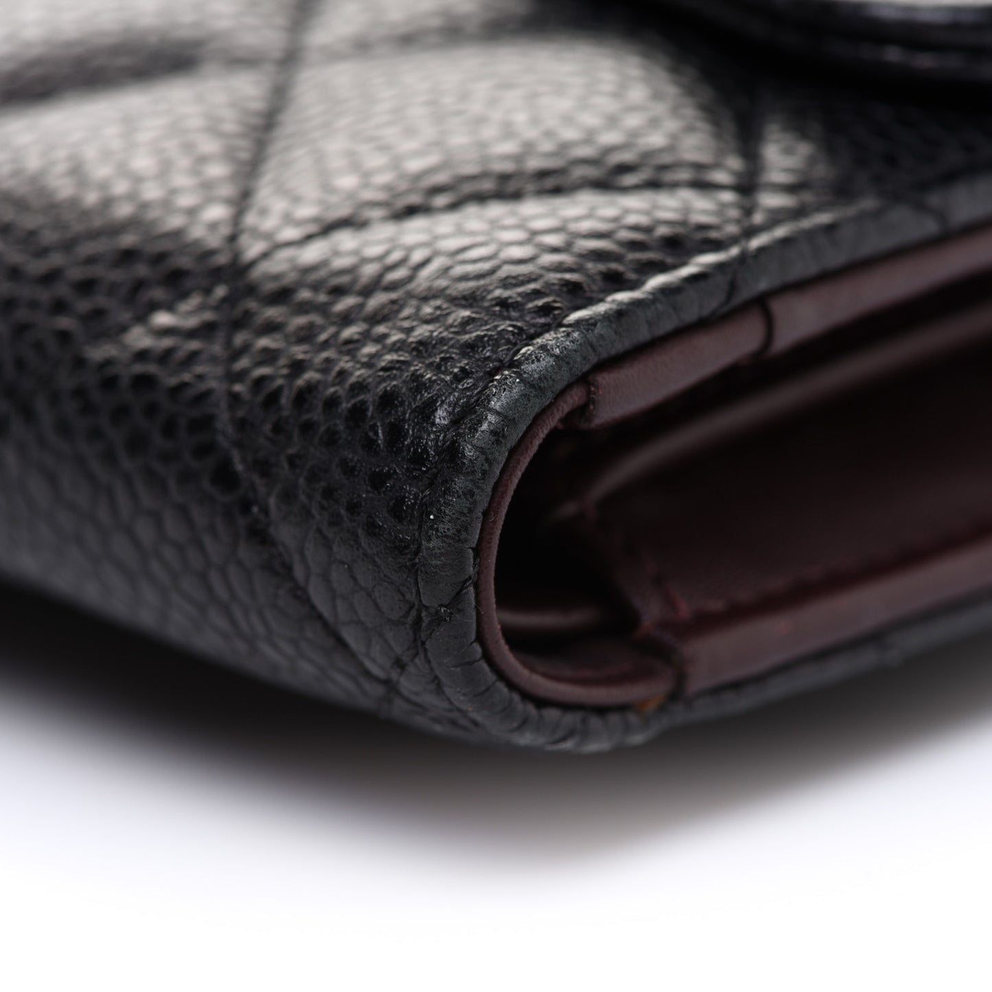 Caviar Quilted Large Flap Wallet Black