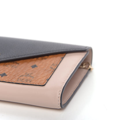 MCM Visetos Large Love Letter Crossbody Wallet Cognac Black 8 of 9