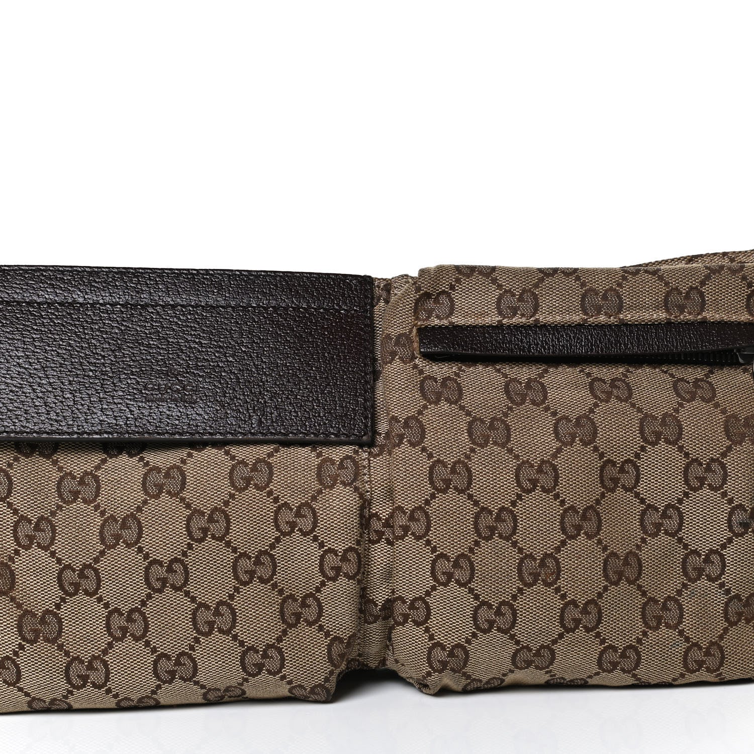 Gucci GG Monogram Web Double Pocket Belt Bag Dark Brown 9 of 11
