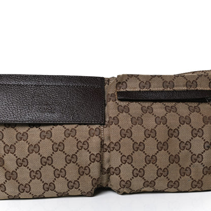 Gucci GG Monogram Web Double Pocket Belt Bag Dark Brown 9 of 11