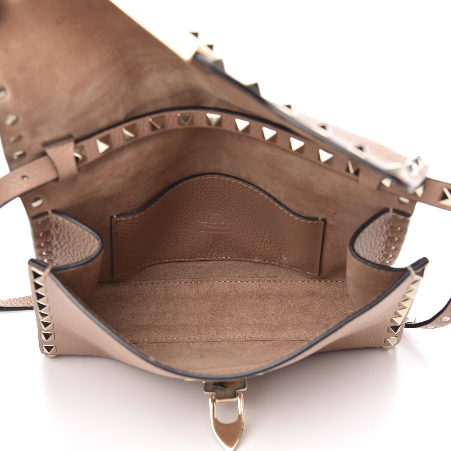 Valentino Garavani Pebbled Calfskin Medium Rockstud Flip Lock Crossbody Bag Skin Sorbet 5 of 13