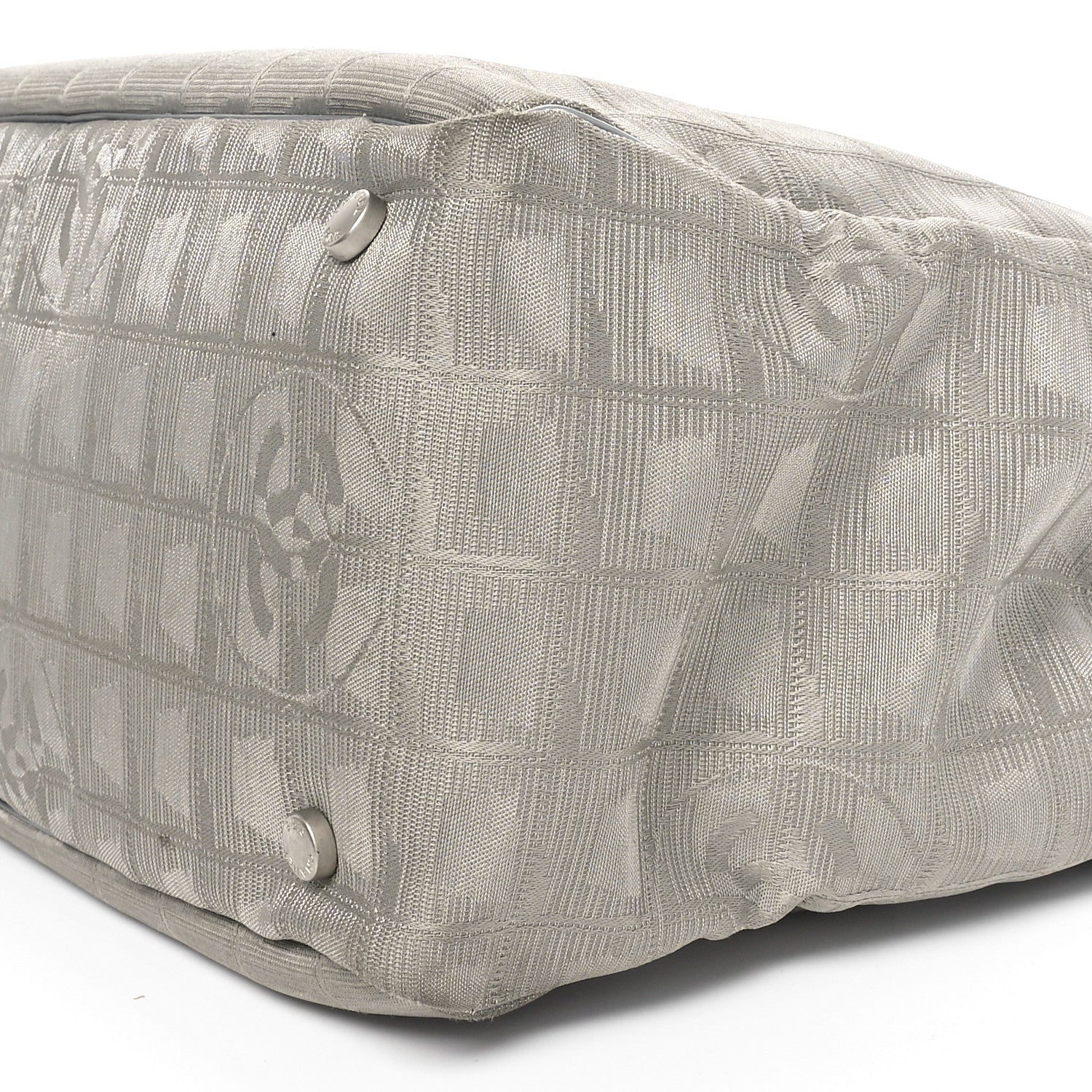 Chanel Metallic Nylon Travel Tote Silver 10 of 11