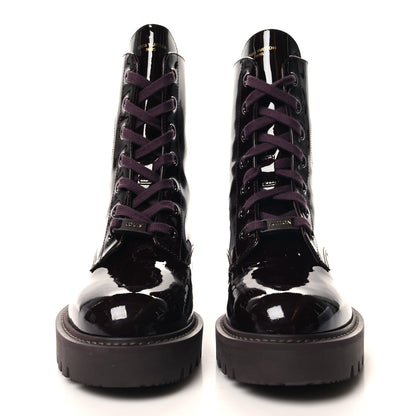 Louis Vuitton Patent Territory Ranger Boots 37.5 Bordeaux 2 of 8