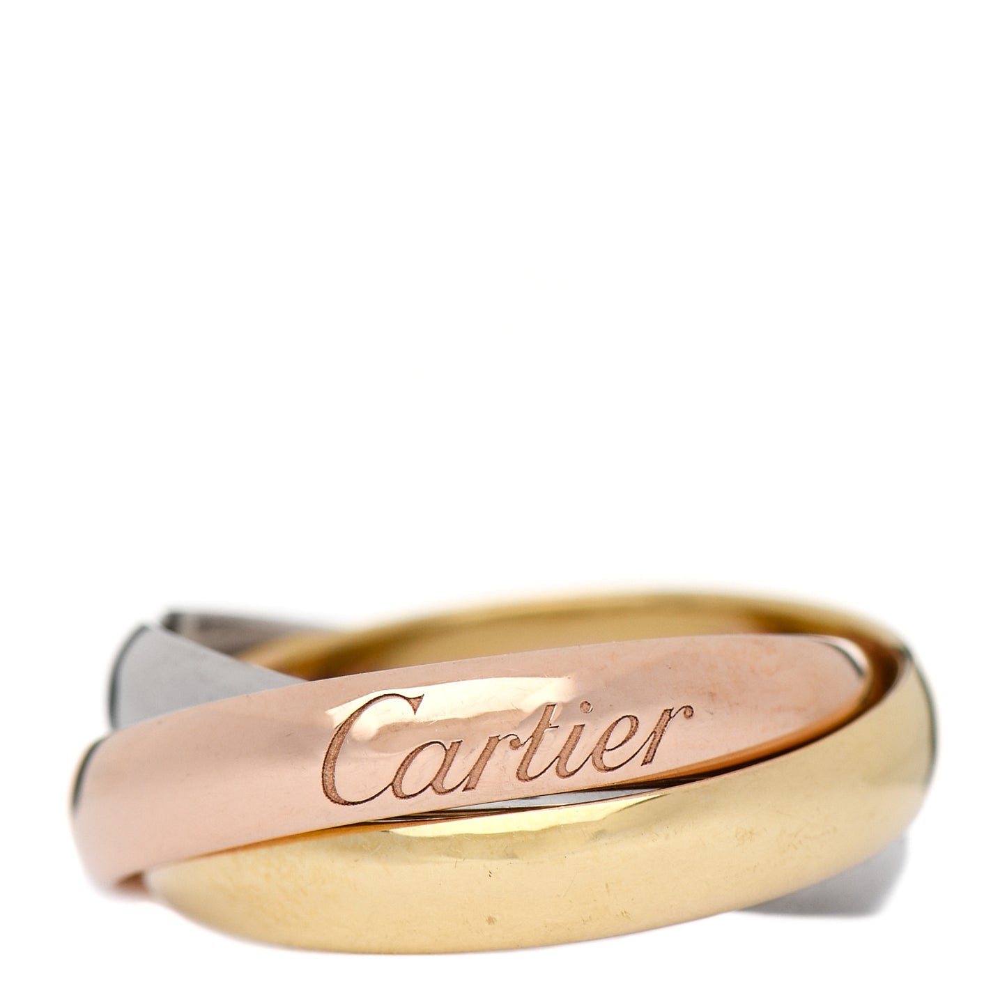 18K Pink Yellow White Gold Classic Trinity Ring 48 4.5