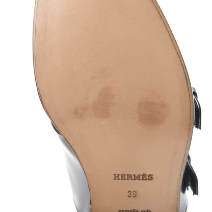 Hermes Tuscan Calfskin Womens Stanford Derby Loafers 39 Black 7 of 8