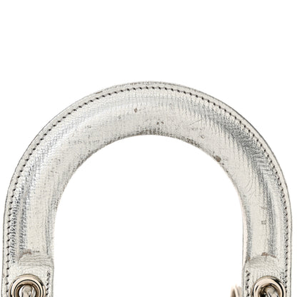 Christian Dior Metallic Grained Calfskin Cannage Small Lucky Badges My Lady Dior Silver 14 of 16