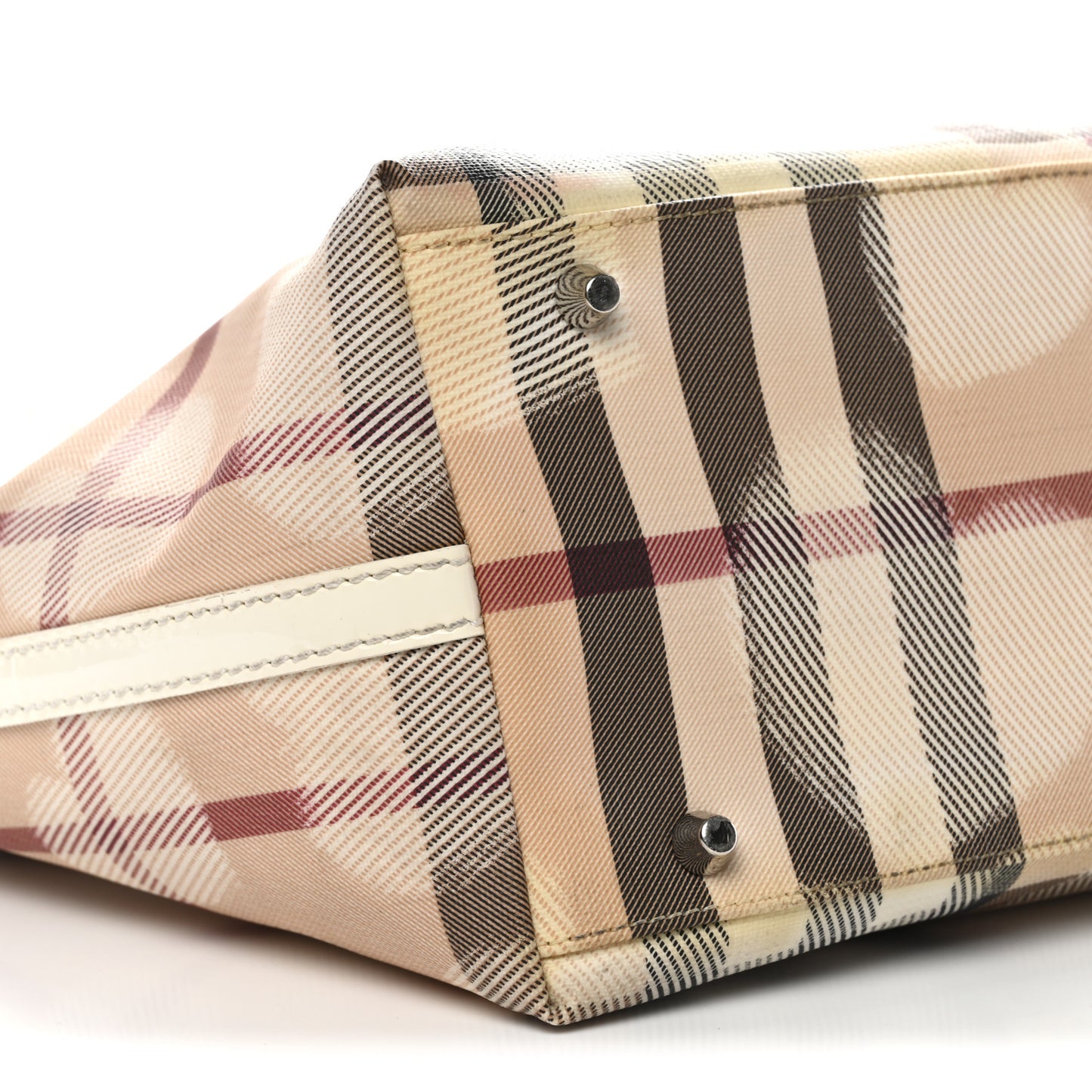 Supernova Check Hearts Small Nickie Tote White
