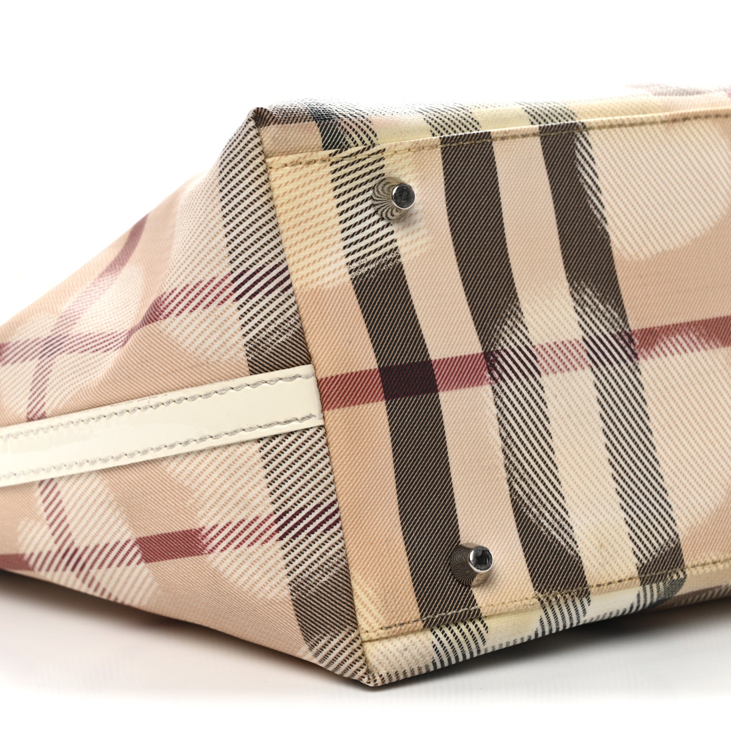 Burberry Supernova Check Hearts Small Nickie Tote White 9 of 12