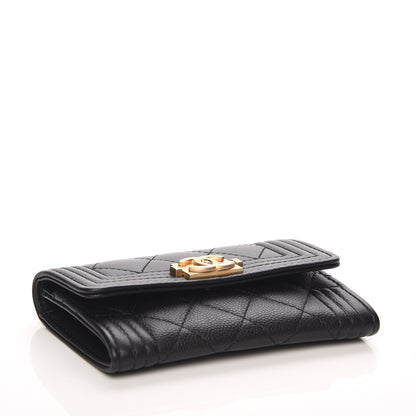 Chanel Caviar Quilted Boy Flap Card Holder Black 4 of 8