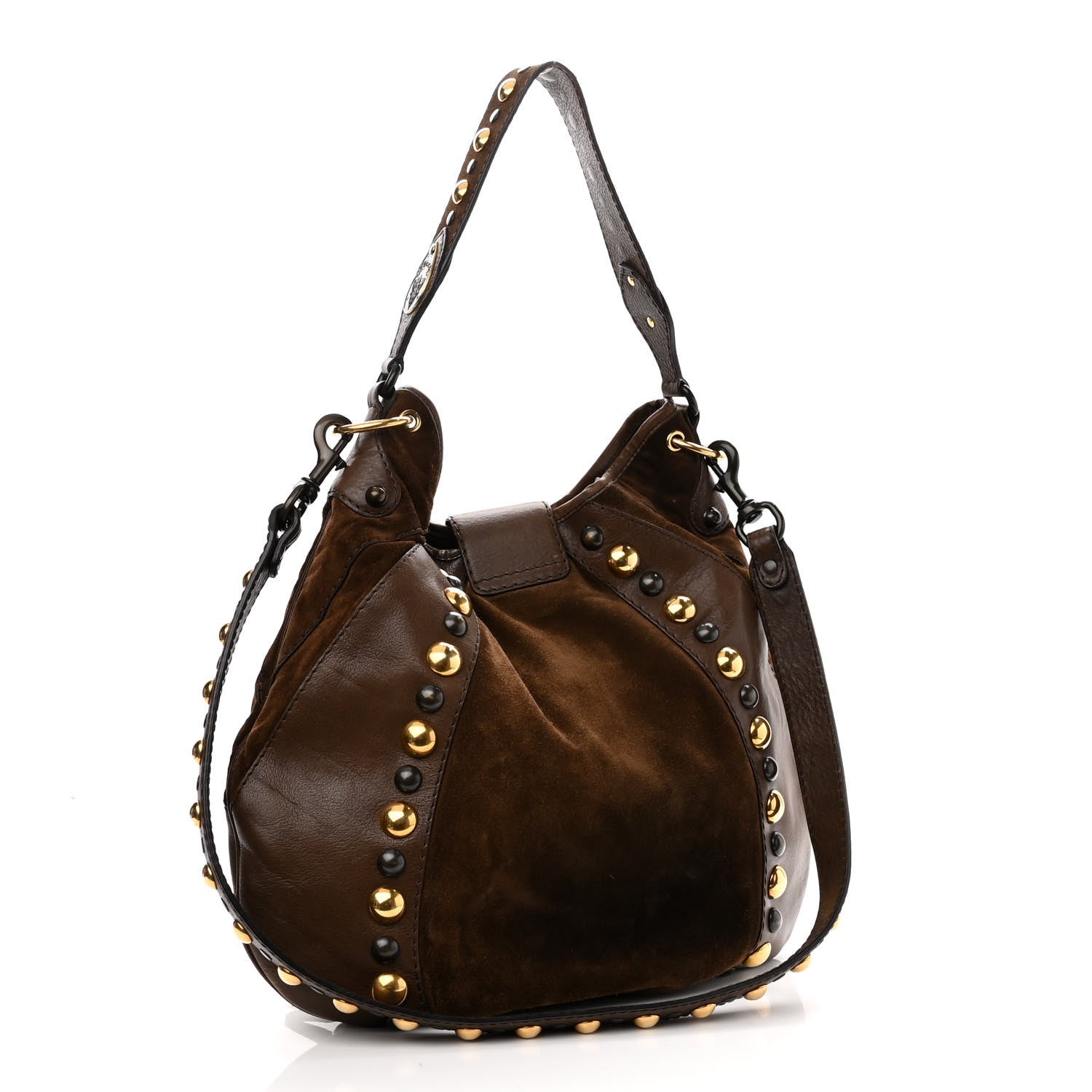 Gucci Calfskin Suede Fringe Babouska Hobo Brown 3 of 11