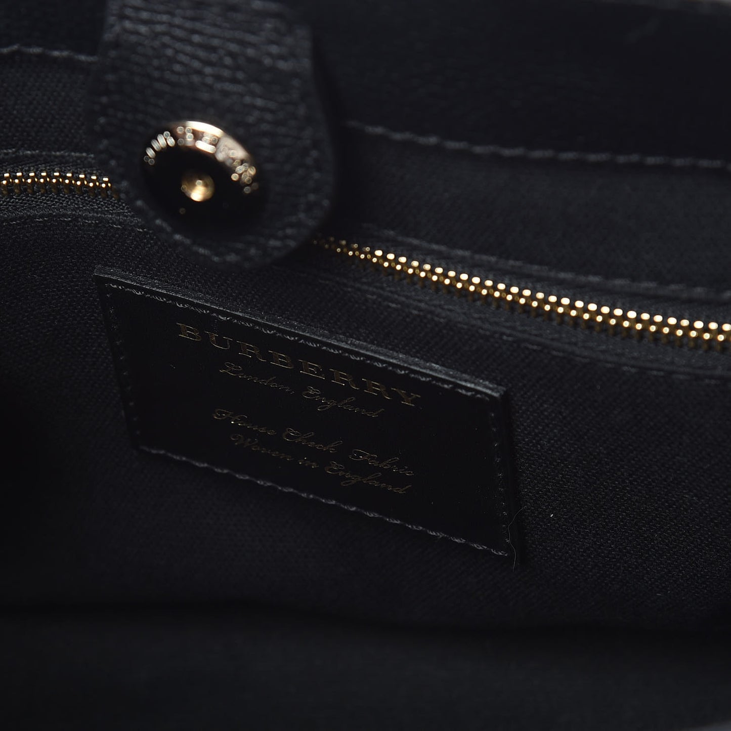 Grainy Calfskin House Check Small Banner Tote Black