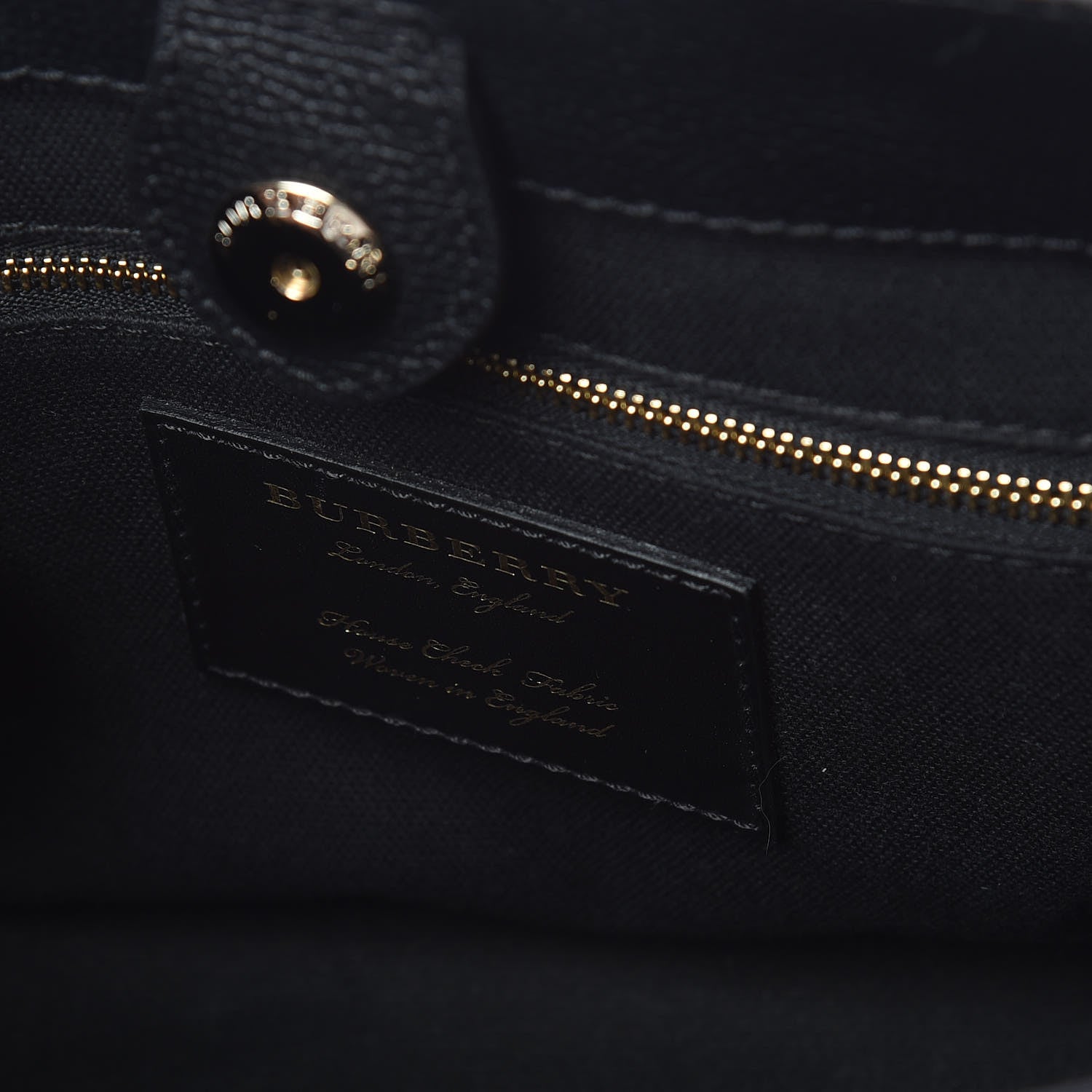 Burberry Grainy Calfskin House Check Small Banner Tote Black 6 of 12
