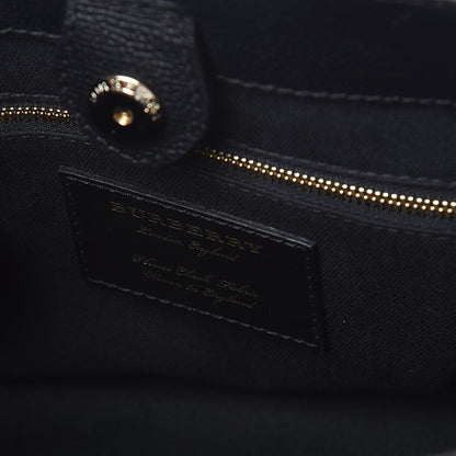 Burberry Grainy Calfskin House Check Small Banner Tote Black 6 of 12