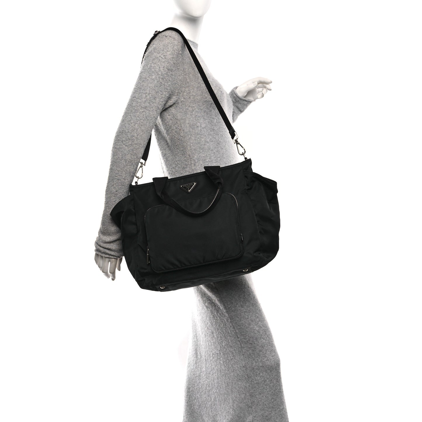 Nylon Vela Baby Bag Black